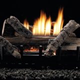 American Hearth Ceramic Fiber Trenton Log Set and Vent-Free Burner Combination